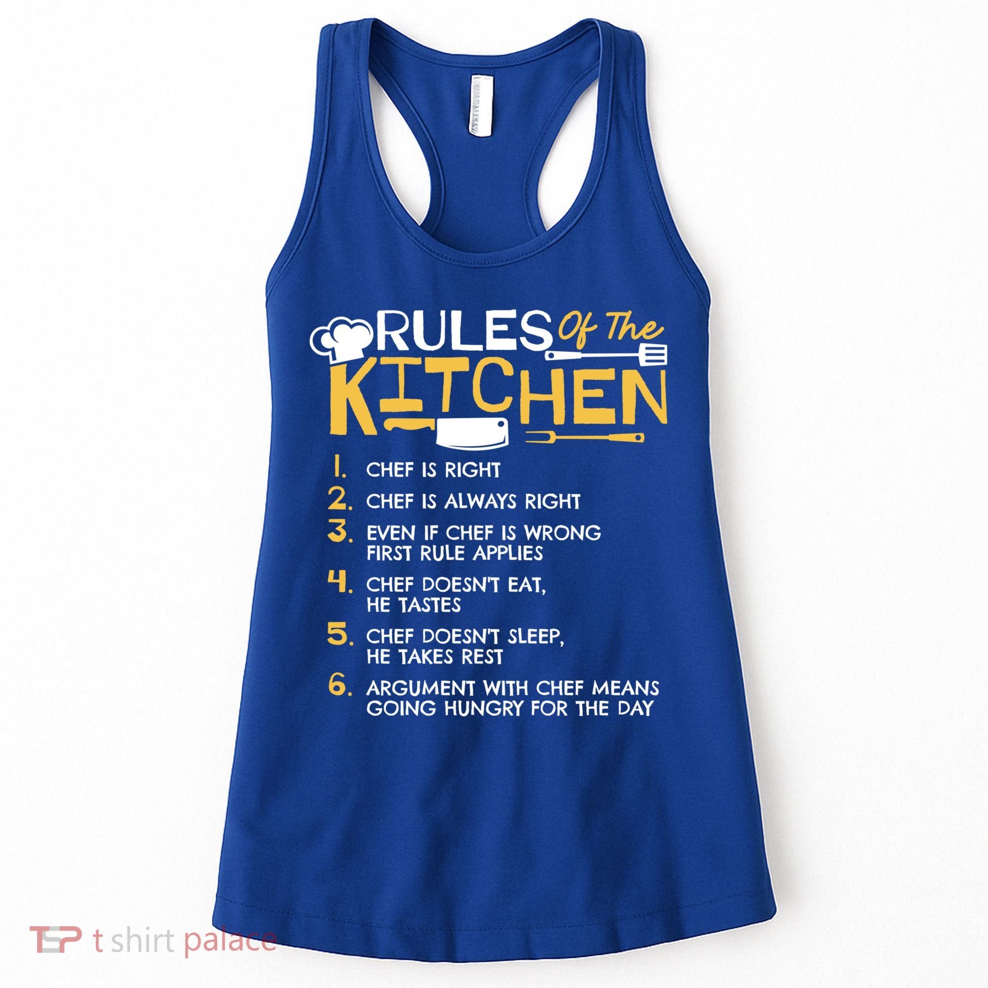 Rules Of The Kitchen Culinary Restaurant Chef Cooking Funny Gift Women's Tank Top