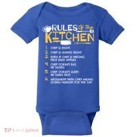 Rules Of The Kitchen Culinary Restaurant Chef Cooking Funny Gift Baby Bodysuit thumb 0