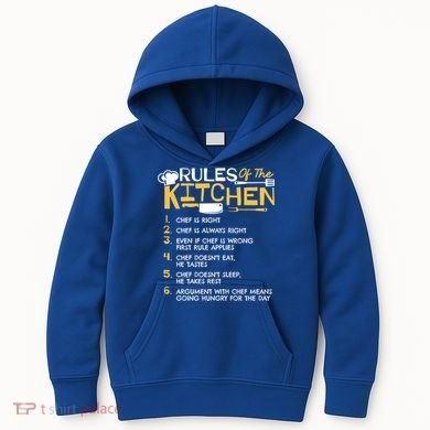 Rules Of The Kitchen Culinary Restaurant Chef Cooking Funny Gift Kids Hoodie