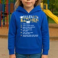 Rules Of The Kitchen Culinary Restaurant Chef Cooking Funny Gift Kids Hoodie thumb 3