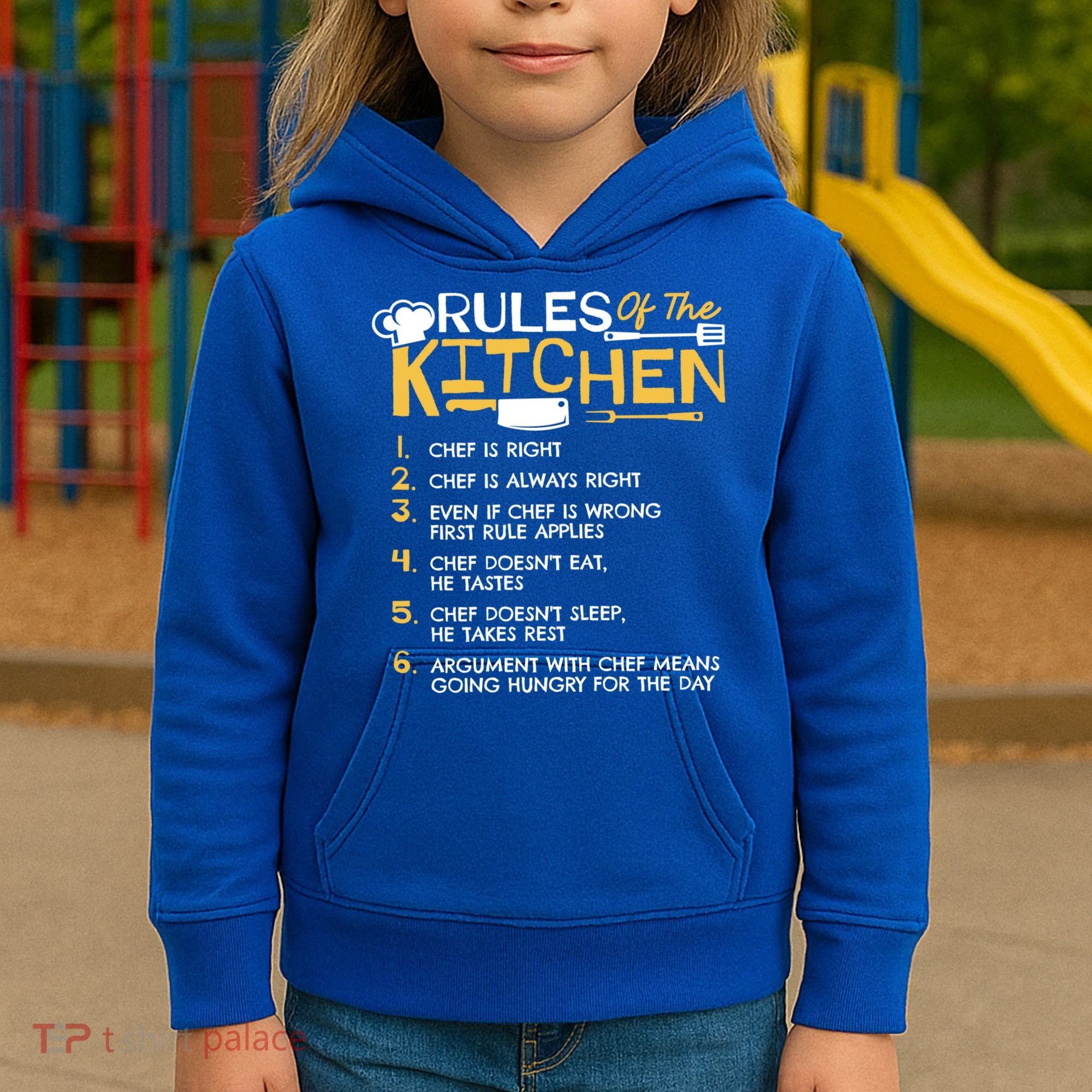 Rules Of The Kitchen Culinary Restaurant Chef Cooking Funny Gift Kids Hoodie