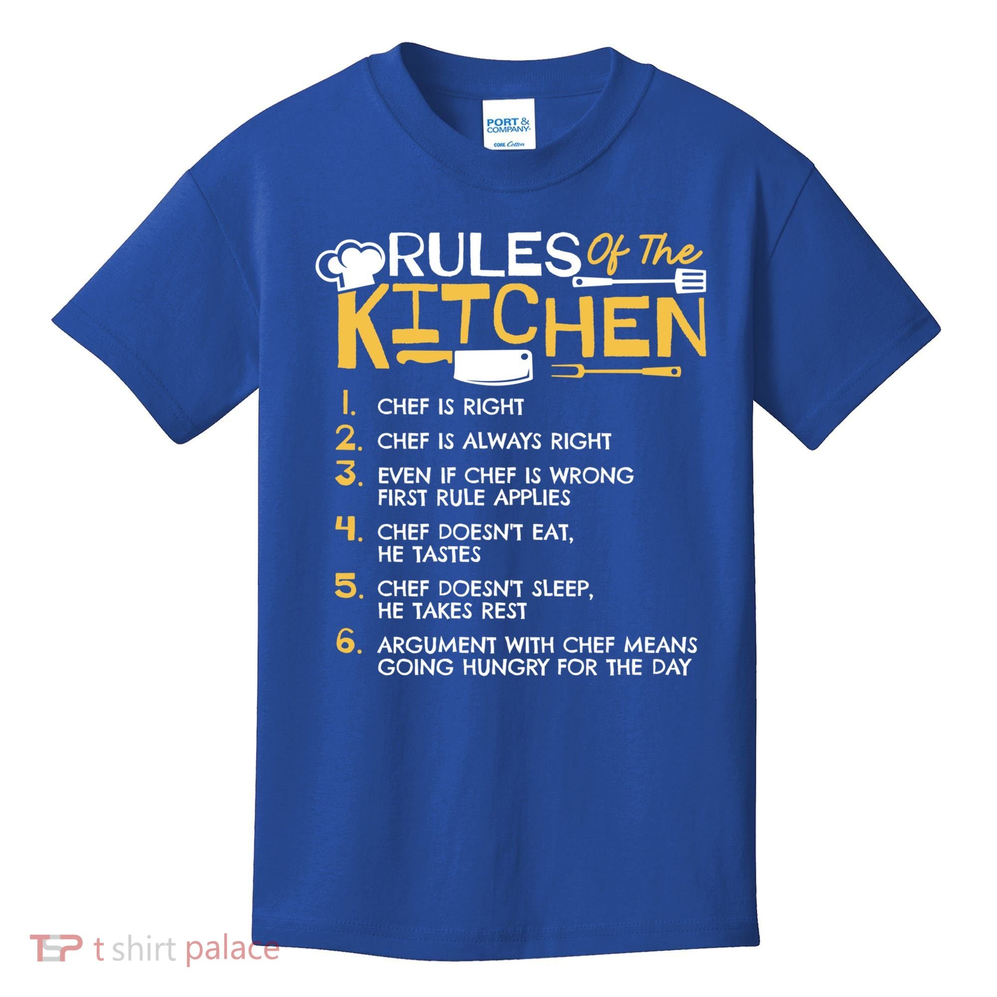 Rules Of The Kitchen Culinary Restaurant Chef Cooking Funny Gift Kids T-Shirt