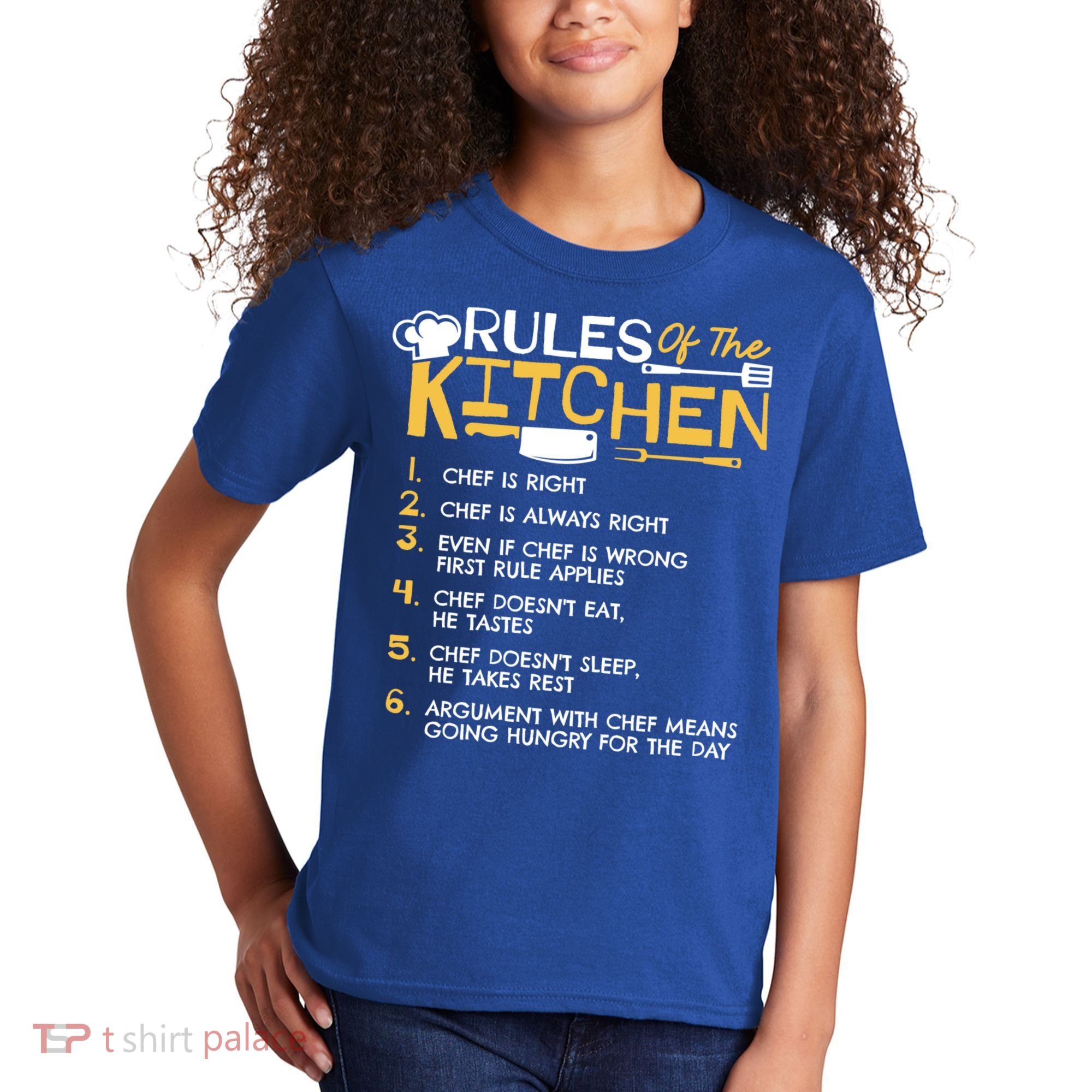 Rules Of The Kitchen Culinary Restaurant Chef Cooking Funny Gift Kids T-Shirt