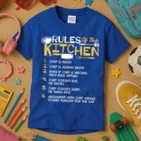 Rules Of The Kitchen Culinary Restaurant Chef Cooking Funny Gift Kids T-Shirt thumb 3