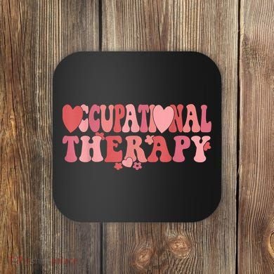 Retro Occupational Therapy Therapist Valentine's Day Therapist OT Coaster