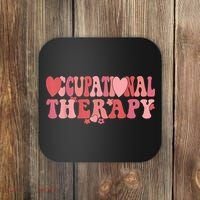 Retro Occupational Therapy Therapist Valentine's Day Therapist OT Coaster thumb 0