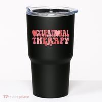 Retro Occupational Therapy Therapist Valentine's Day Therapist OT Tumbler thumb 0