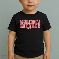 Retro Occupational Therapy Therapist Valentine's Day Therapist OT Toddler T-Shirt thumb 2