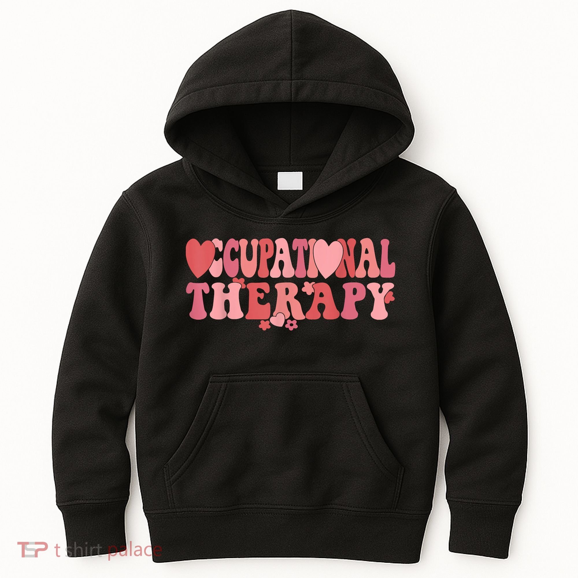 Retro Occupational Therapy Therapist Valentine's Day Therapist OT Kids Hoodie