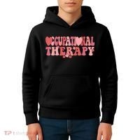 Retro Occupational Therapy Therapist Valentine's Day Therapist OT Kids Hoodie thumb 4