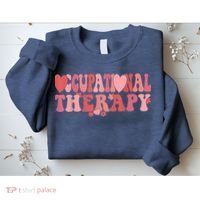 Retro Occupational Therapy Therapist Valentine's Day Therapist OT Sweatshirt thumb 2