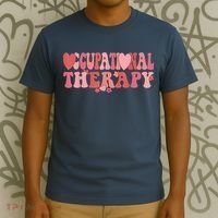 Retro Occupational Therapy Therapist Valentine's Day Therapist OT T-Shirt thumb 3