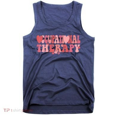 Retro Occupational Therapy Therapist Valentine's Day Therapist OT Tank Top