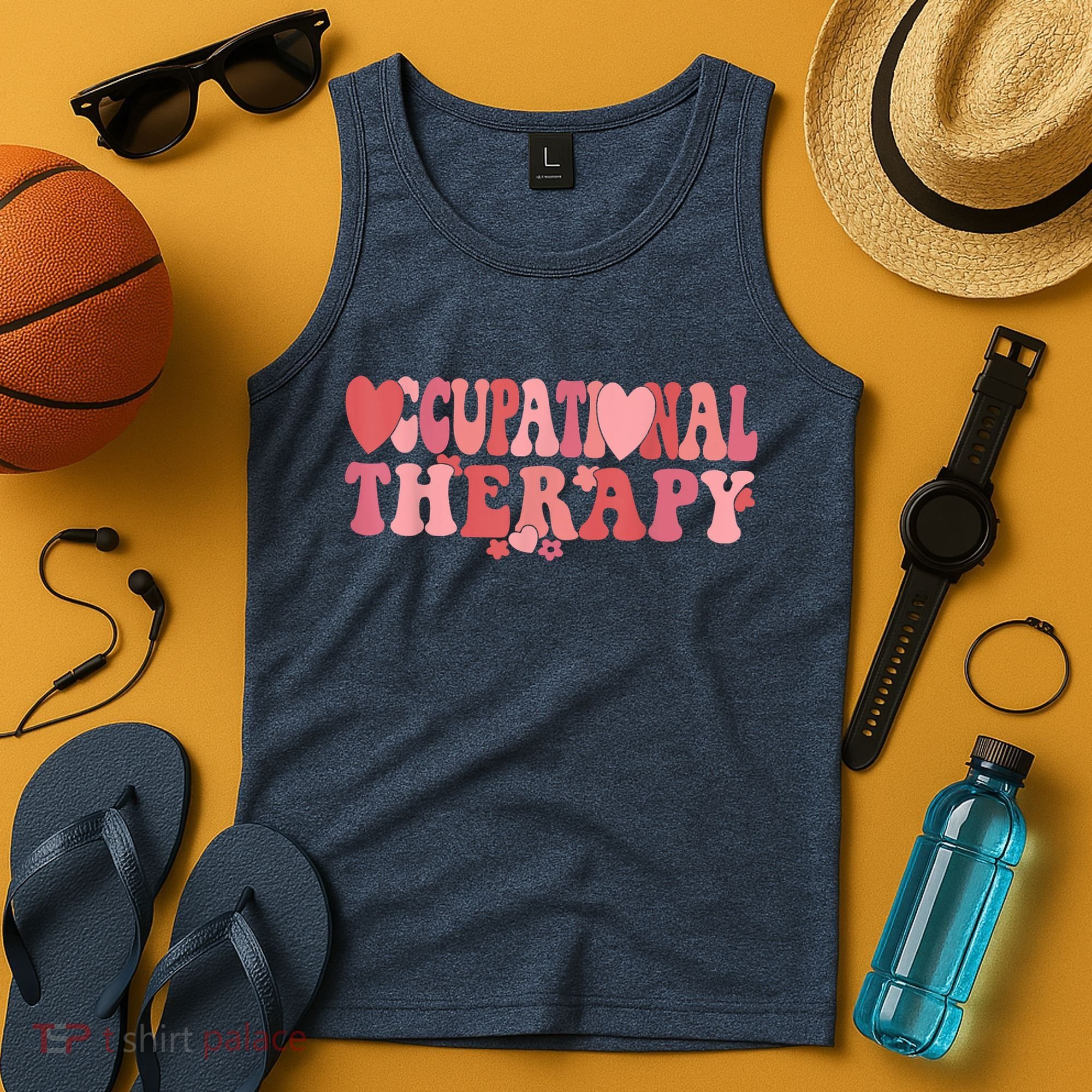 Retro Occupational Therapy Therapist Valentine's Day Therapist OT Tank Top