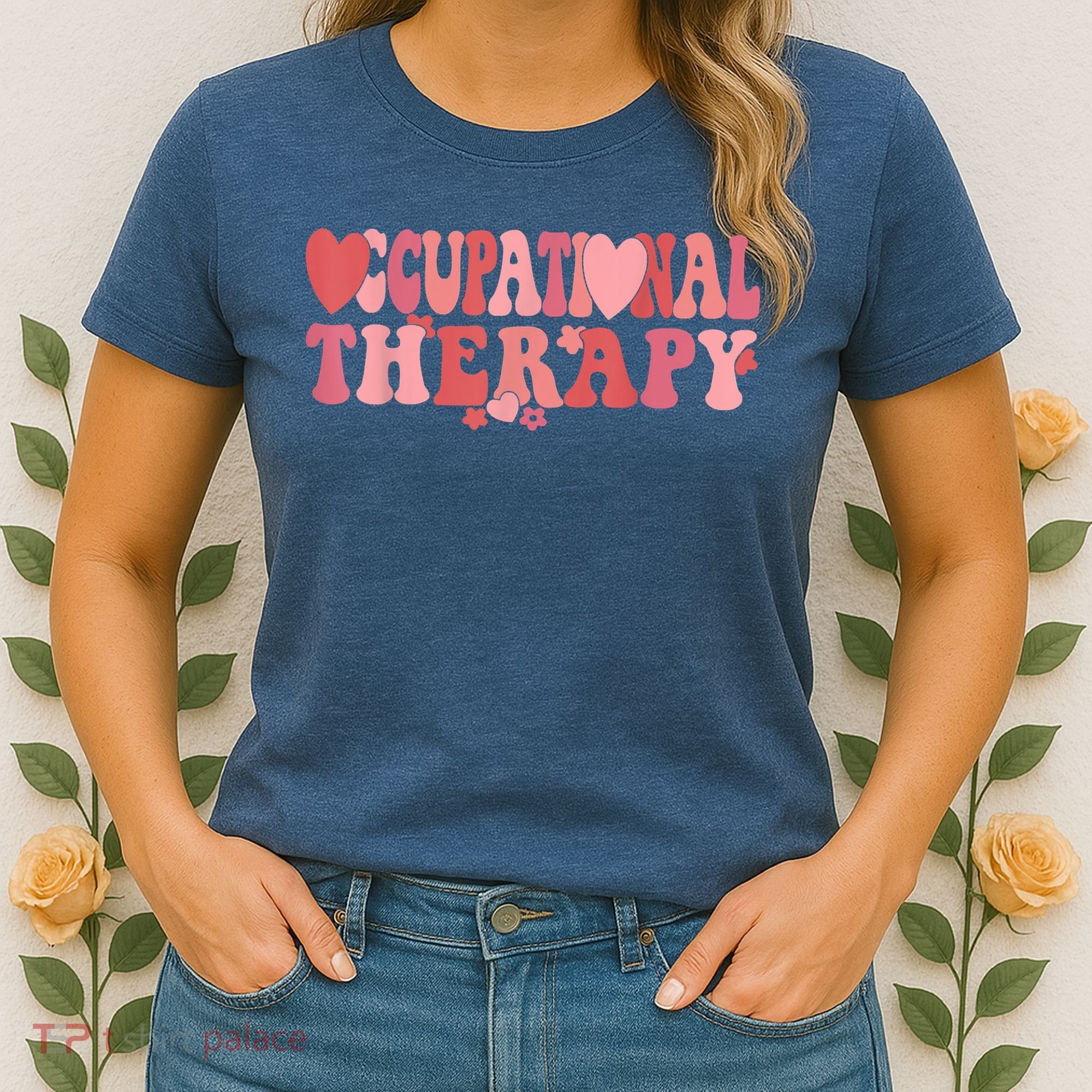 Retro Occupational Therapy Therapist Valentine's Day Therapist OT Women's T-Shirt