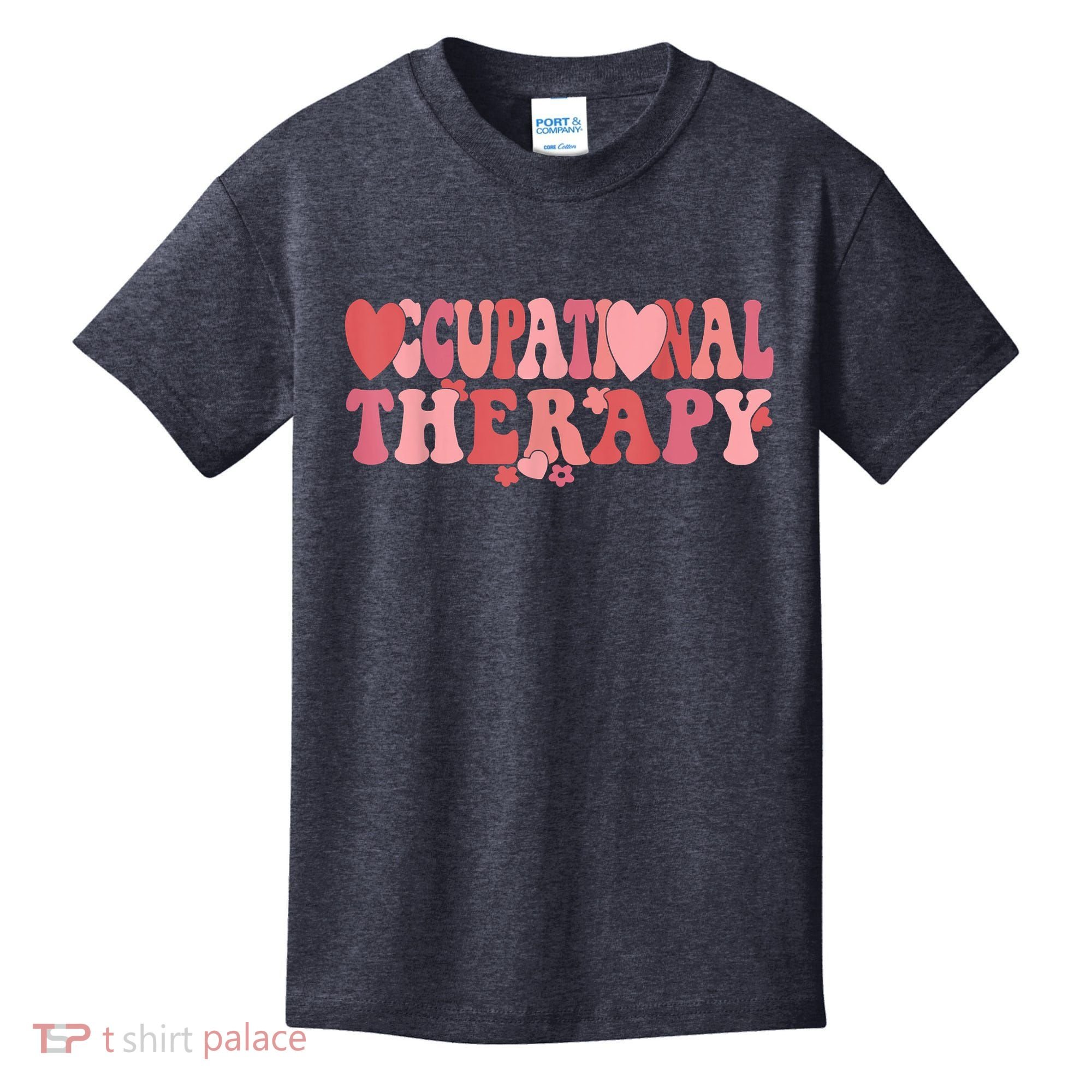 Retro Occupational Therapy Therapist Valentine's Day Therapist OT Kids T-Shirt