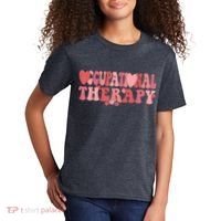 Retro Occupational Therapy Therapist Valentine's Day Therapist OT Kids T-Shirt thumb 2