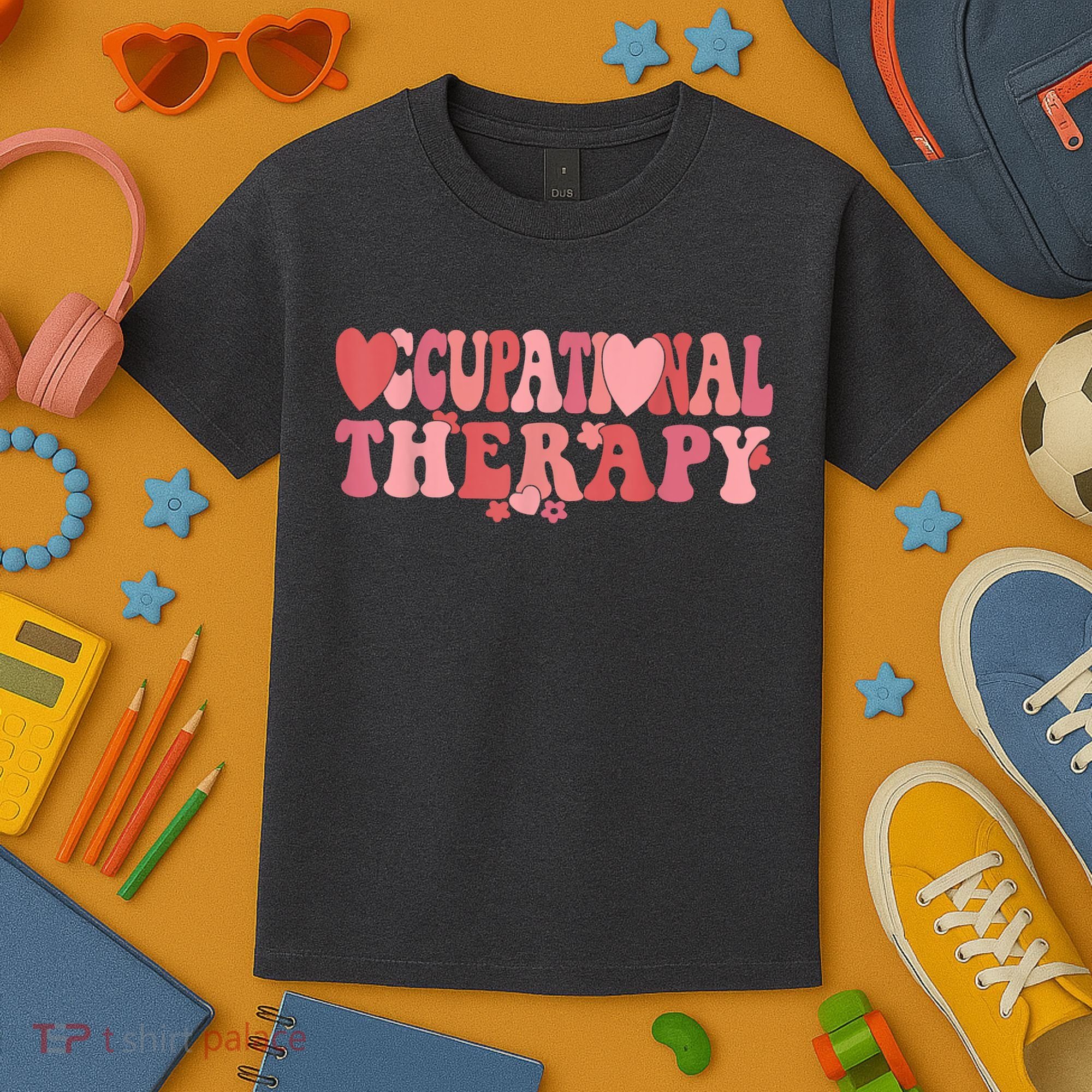 Retro Occupational Therapy Therapist Valentine's Day Therapist OT Kids T-Shirt