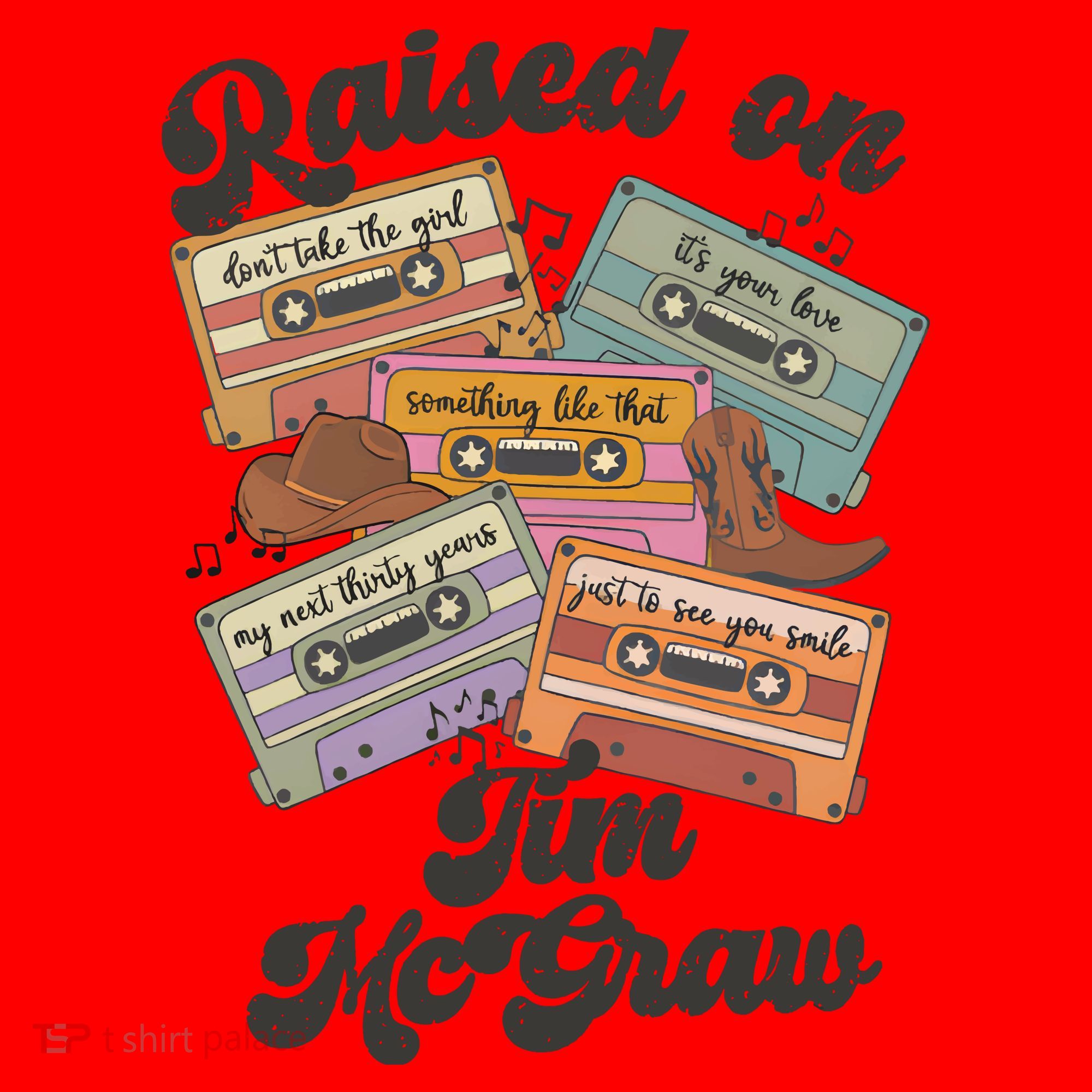 Raised On Tim Mcgraw Retro Cassette Tape Santa Hat