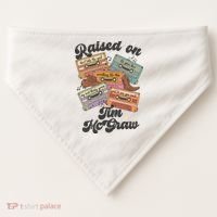 Raised On Tim Mcgraw Retro Cassette Tape USA-Made Doggie Bandana thumb 0