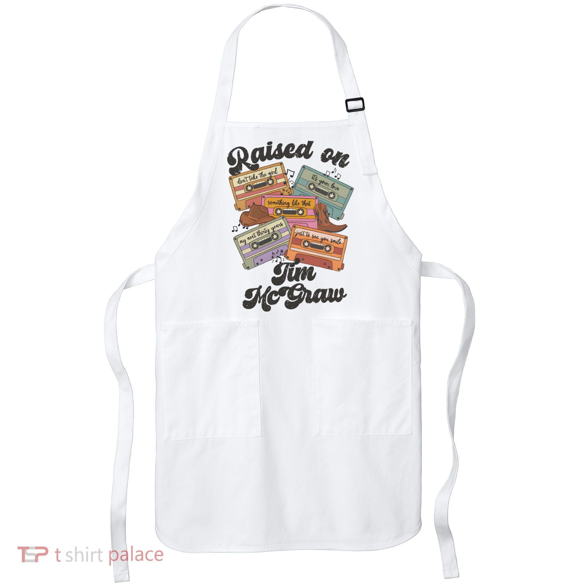 Raised On Tim Mcgraw Retro Cassette Tape Apron
