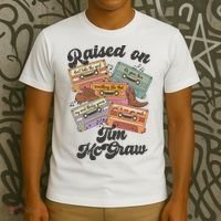 Raised On Tim Mcgraw Retro Cassette Tape T-Shirt thumb 3