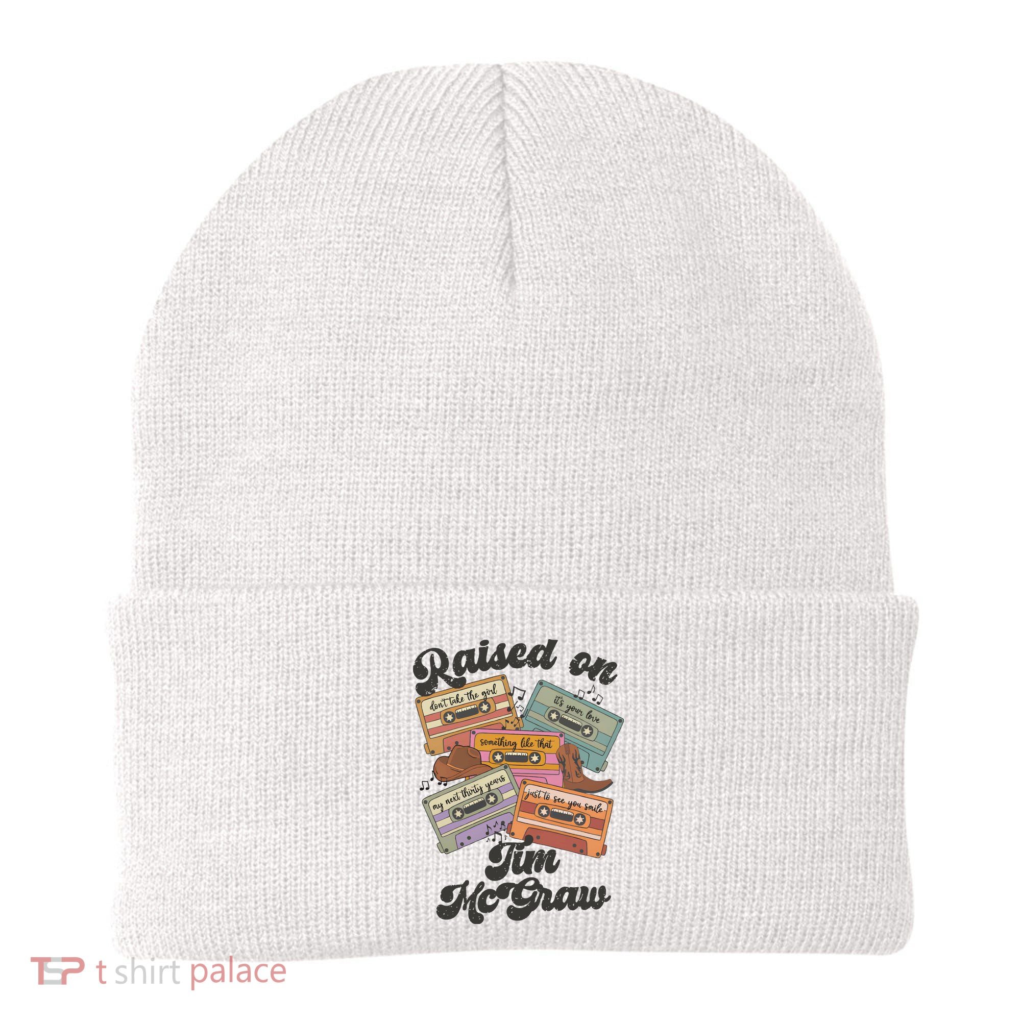 Raised On Tim Mcgraw Retro Cassette Tape Beanie