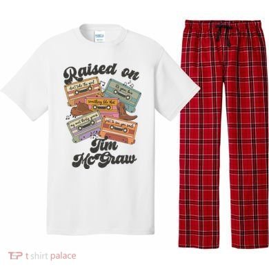 Raised On Tim Mcgraw Retro Cassette Tape Pajama Set