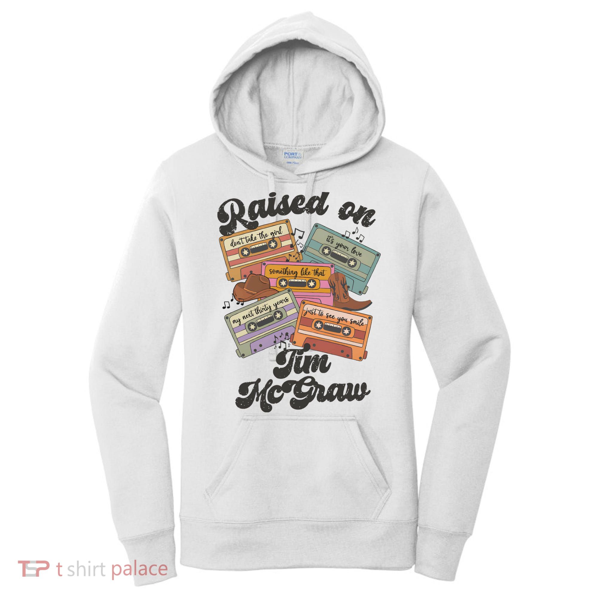 Raised On Tim Mcgraw Retro Cassette Tape Women's Hoodie