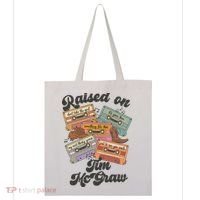 Raised On Tim Mcgraw Retro Cassette Tape Tote Bag thumb 0