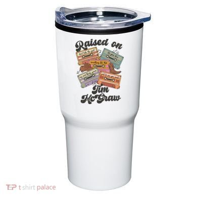 Raised On Tim Mcgraw Retro Cassette Tape Tumbler