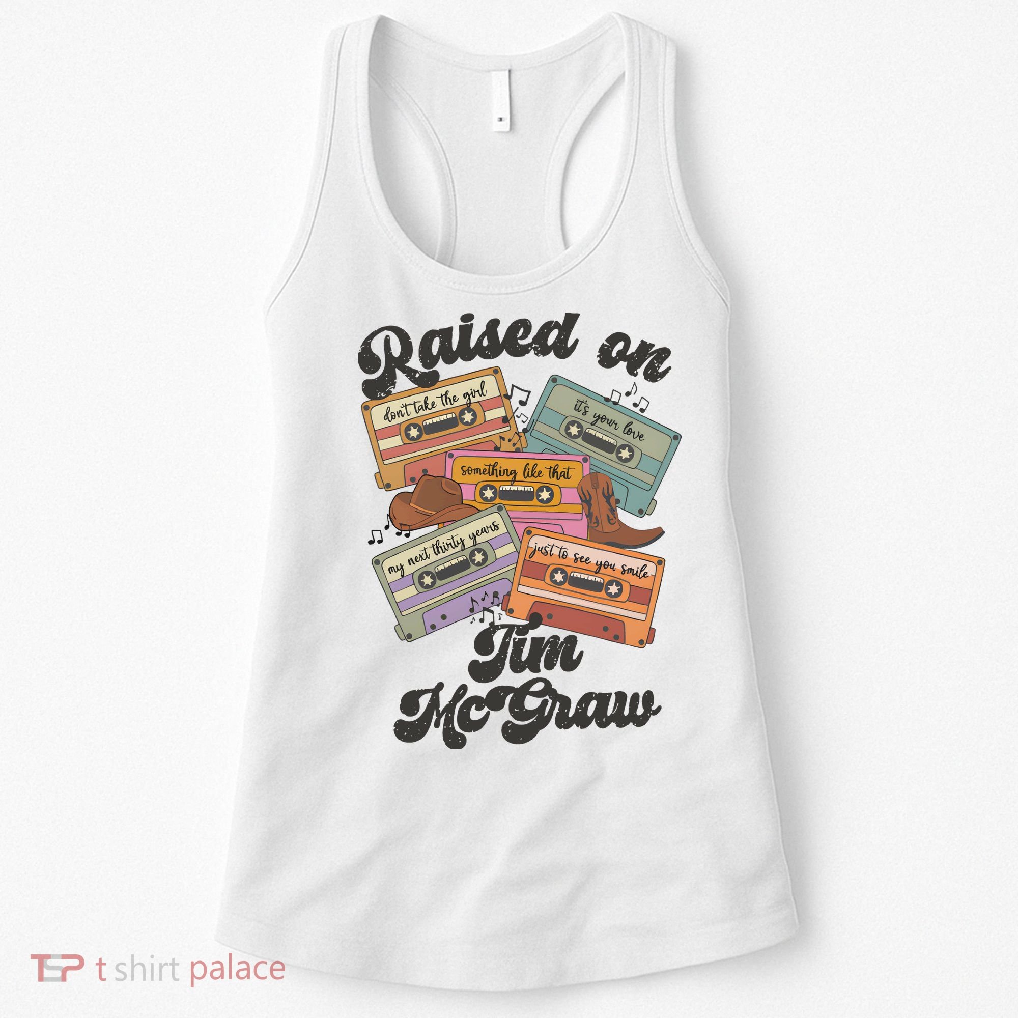 Raised On Tim Mcgraw Retro Cassette Tape Women's Tank Top