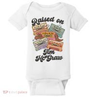 Raised On Tim Mcgraw Retro Cassette Tape Baby Bodysuit thumb 0