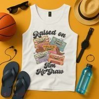 Raised On Tim Mcgraw Retro Cassette Tape Tank Top thumb 4