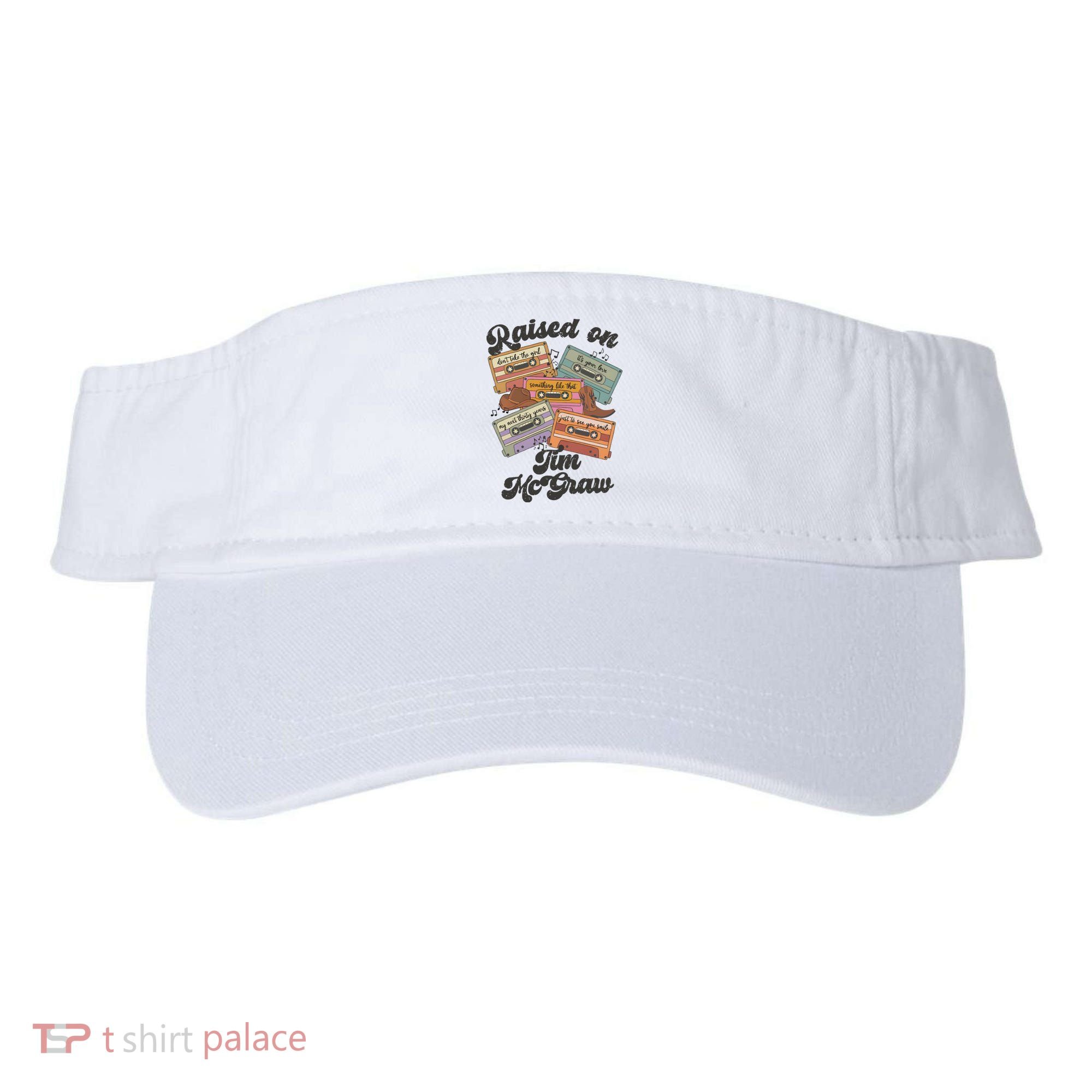 Raised On Tim Mcgraw Retro Cassette Tape Visor