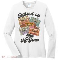 Raised On Tim Mcgraw Retro Cassette Tape Women's Long Sleeve Shirt thumb 0