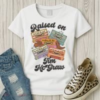 Raised On Tim Mcgraw Retro Cassette Tape Women's T-Shirt thumb 3