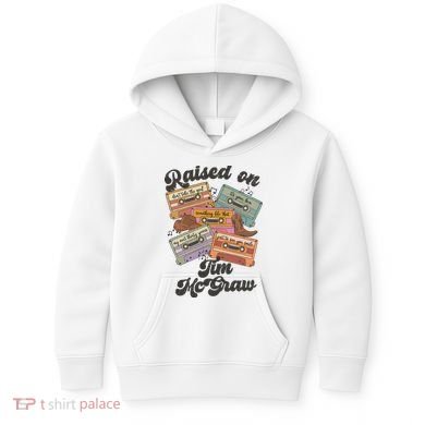 Raised On Tim Mcgraw Retro Cassette Tape Kids Hoodie
