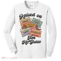 Raised On Tim Mcgraw Retro Cassette Tape Kids Long Sleeve Shirt thumb 0