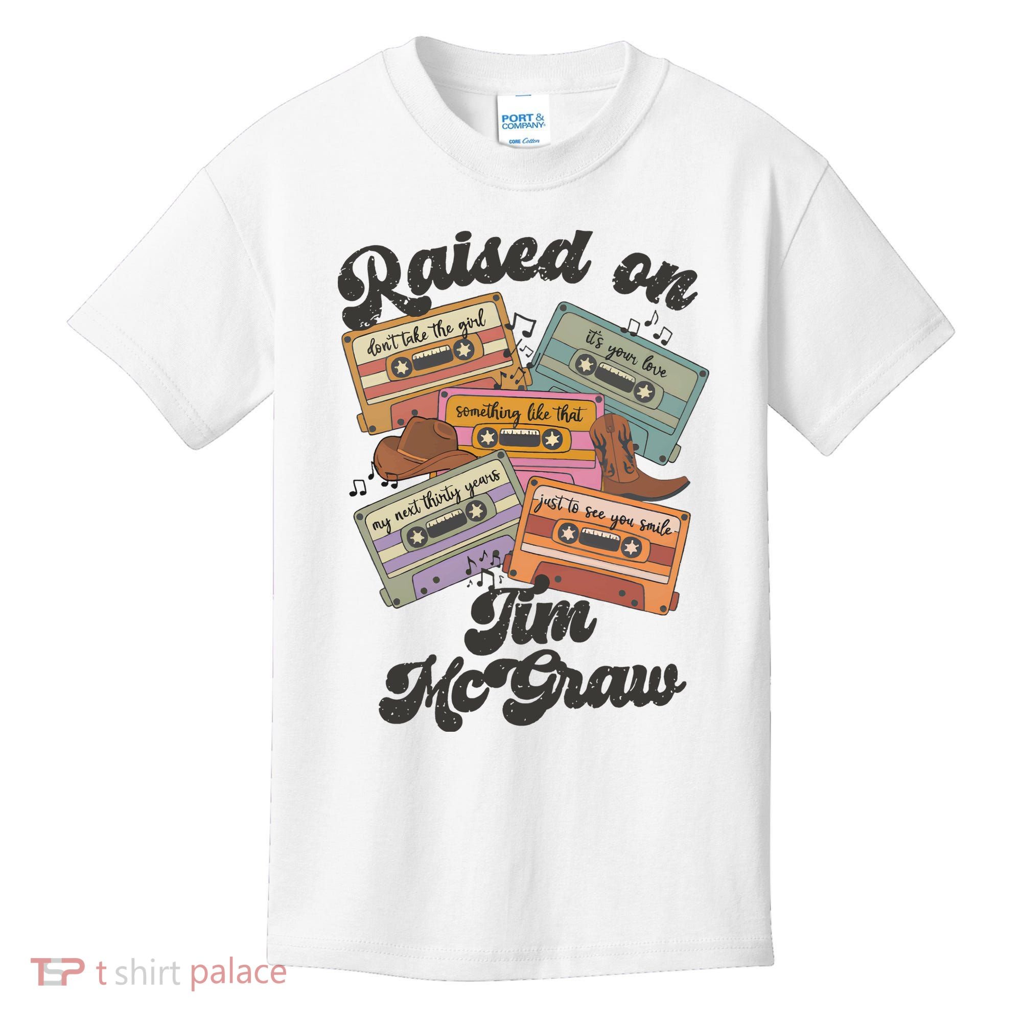 Raised On Tim Mcgraw Retro Cassette Tape Kids T-Shirt