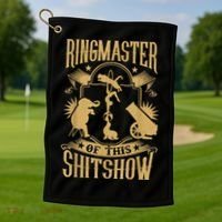 Ringmaster Of This Shitshow Elephant Circus Golf Towel thumb 1