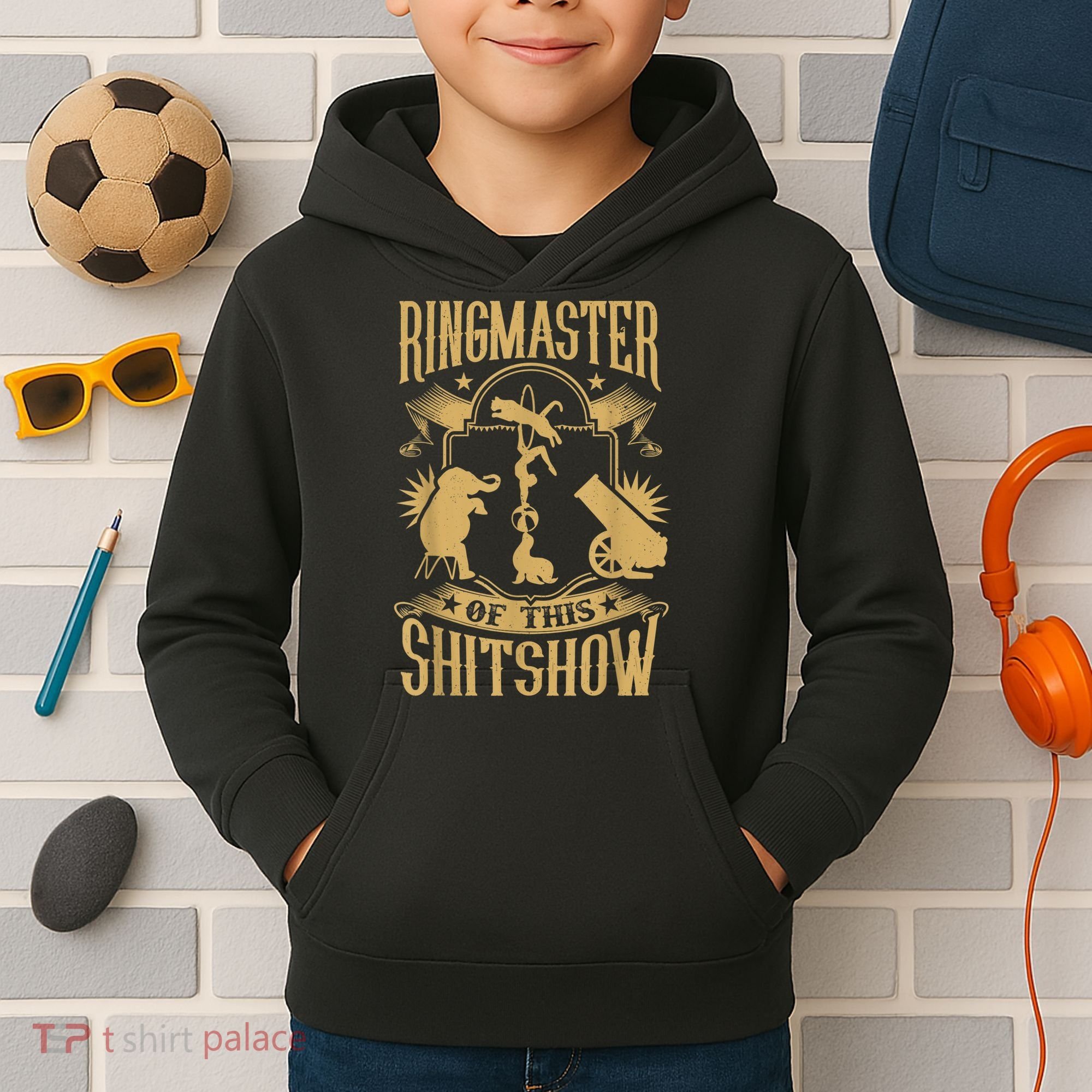 Ringmaster Of This Shitshow Elephant Circus Kids Hoodie