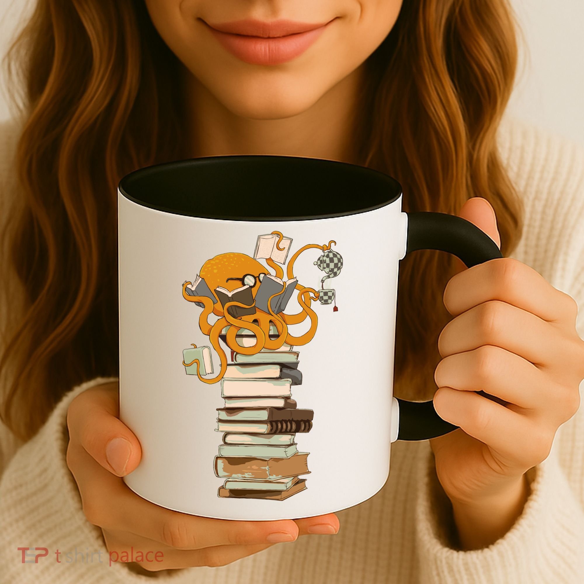 Reading Octopus Tea Coffee And Books Gift Coffee Mug