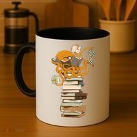 Reading Octopus Tea Coffee And Books Gift Coffee Mug thumb 4
