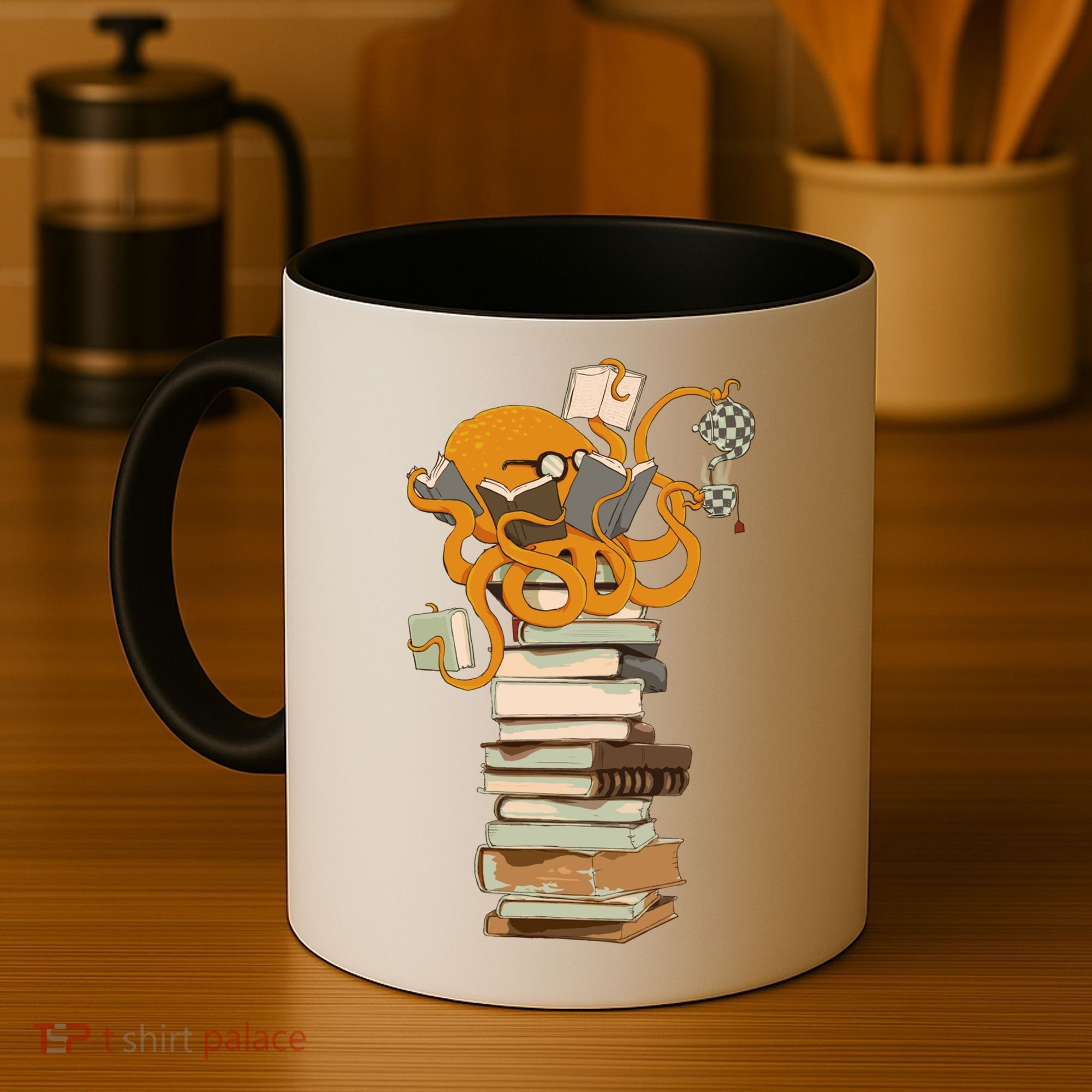 Reading Octopus Tea Coffee And Books Gift Coffee Mug