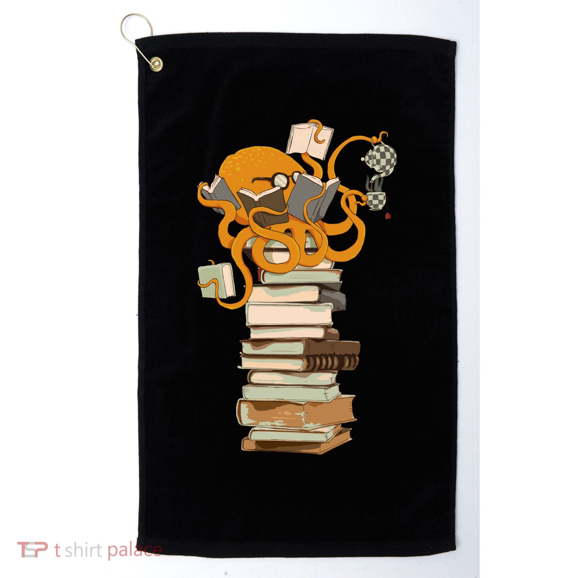 Reading Octopus Tea Coffee And Books Gift Golf Towel