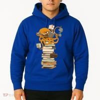 Reading Octopus Tea Coffee And Books Gift Hoodie thumb 2