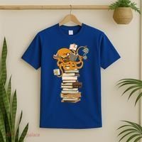Reading Octopus Tea Coffee And Books Gift T-Shirt thumb 2