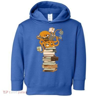 Reading Octopus Tea Coffee And Books Gift Toddler Hoodie