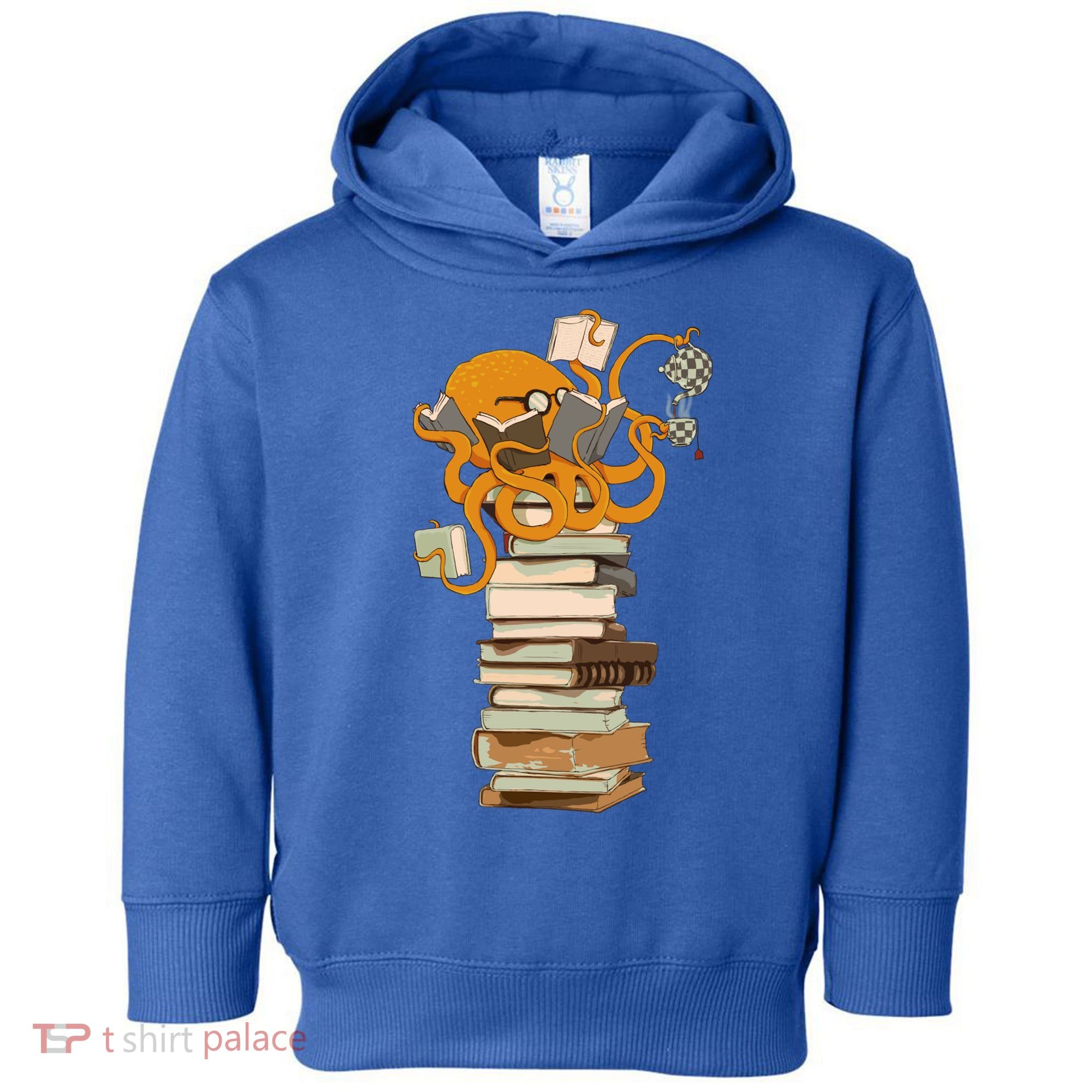 Reading Octopus Tea Coffee And Books Gift Toddler Hoodie